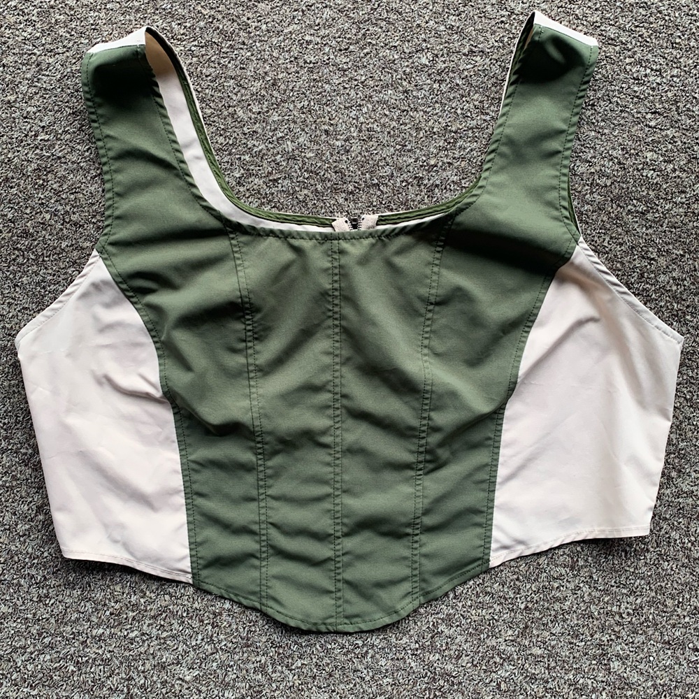 Cider Corset style Crop Top zipper back size 2X